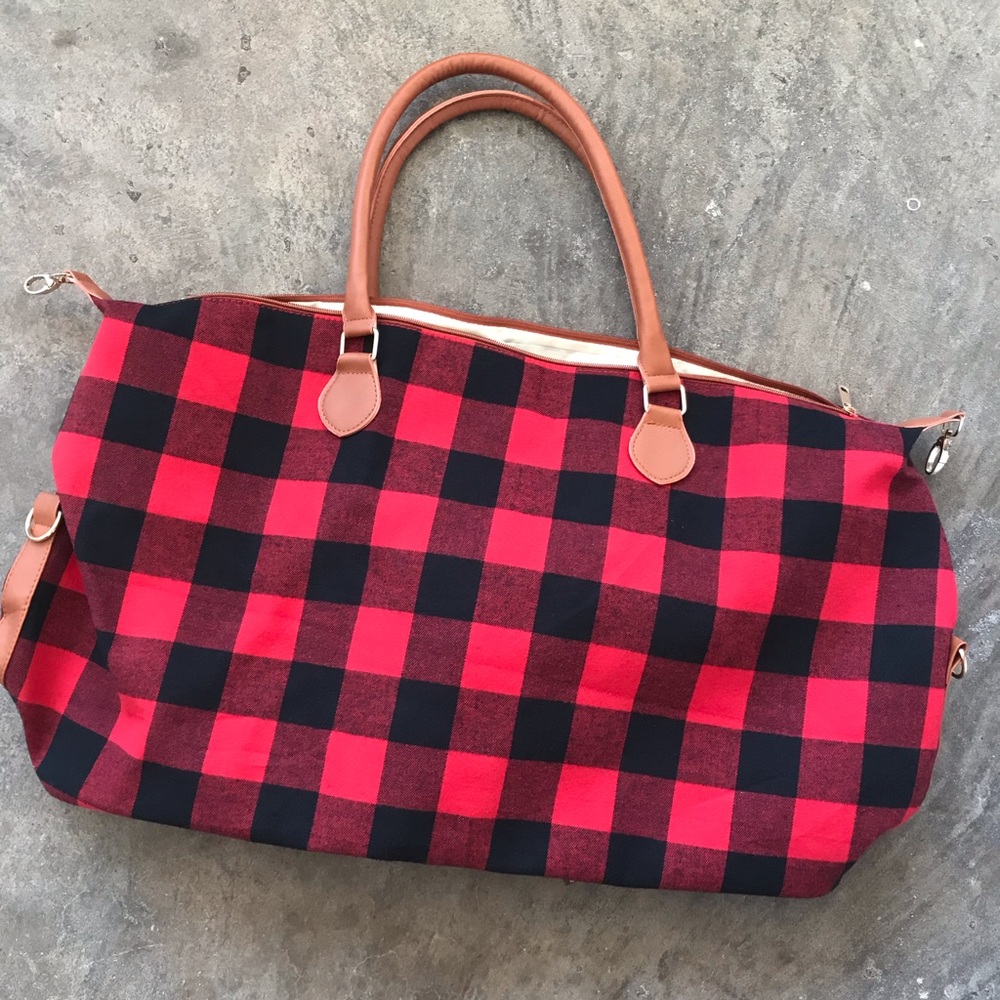 Red Flannel Duffle Bag